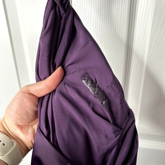 One33 Social Purple Satin Cutout Sleeveless Front Slit Gown Women's Size 0 - Picture 9 of 15